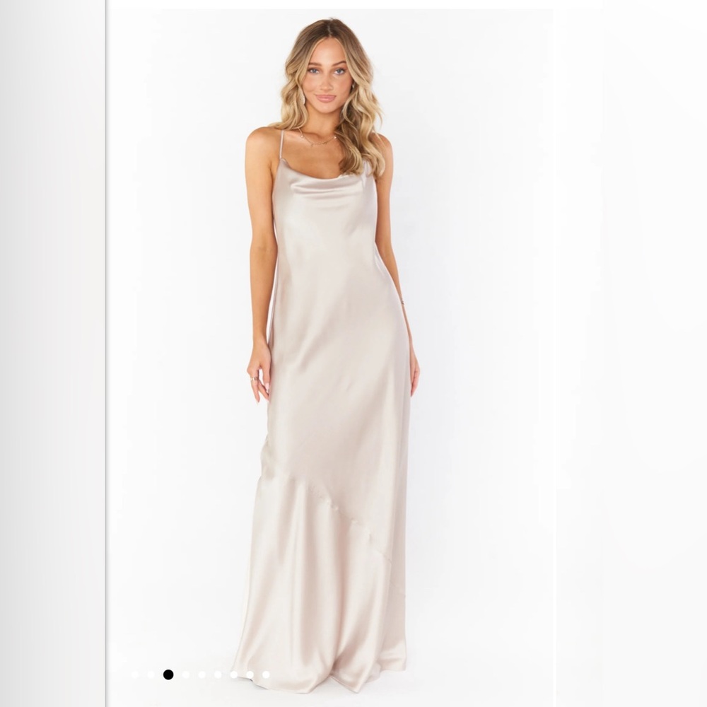 Show me your Mumu champagne dress